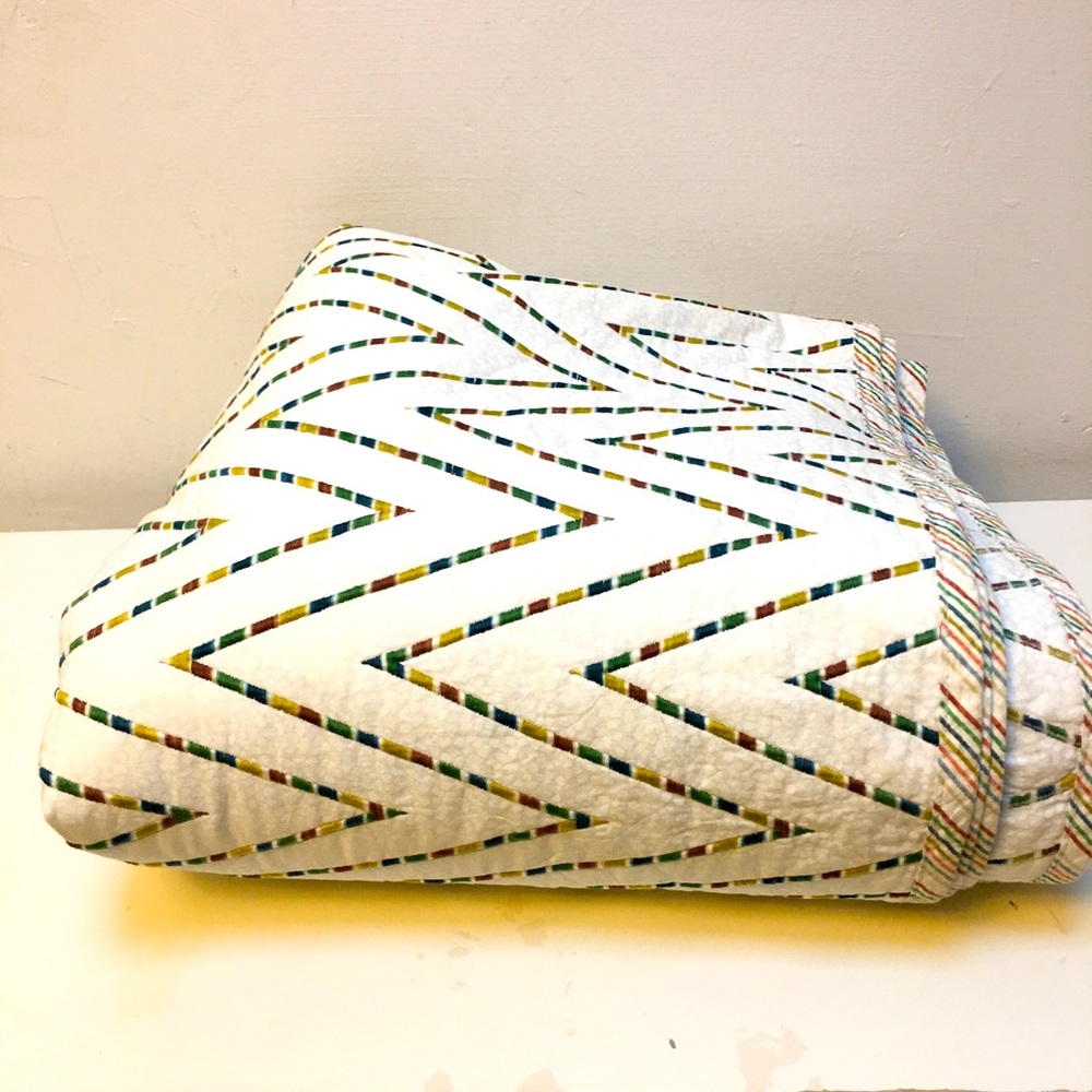 Missoni Home embroidered zig zag quilt or bedspread queen 98 X 95